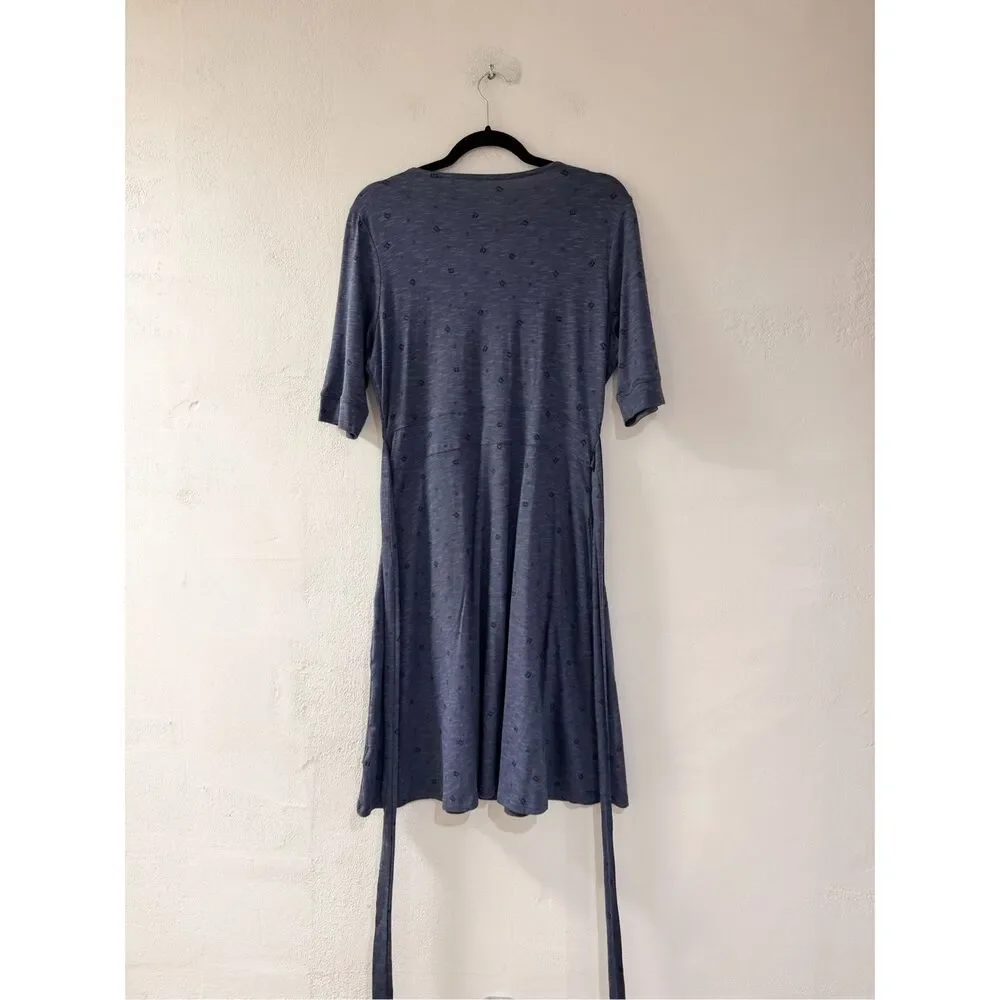 Toad & Co Cue Wrap Cafe Dress in Blue Medium